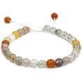 thumbnail image 1 of Natural Multicolor Rutilated Quartz Gemstone 6mm Round Beads Adjustable Bracelet 7" Unisex, 1 of 3