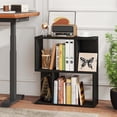 thumbnail image 4 of Costway 1 PCS 3-Tier Bookshelf Geometric Bookcase Side Table with Open Storage Display Shelf Black, 4 of 10