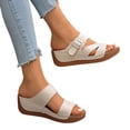 thumbnail image 1 of Womens Orthopedic Platform Slides Sandals 2025 Fashion Leopard Buckle Arch Support Wedge Dress Slip on, 1 of 7