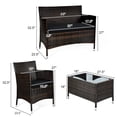 thumbnail image 2 of Gymax Ensemble de Conversation en Rotin pour Patio 4 Pcs, Extérieur, avec Coussin Noir, 2 of 10