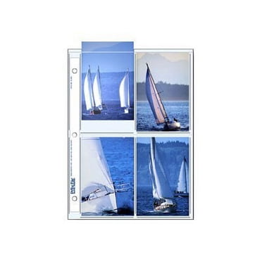 Print File Photo Pages Holds Eight 3 1/2x5 1/4" Prints, Pack of 25