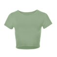 thumbnail image 4 of JIRNDf Hauts pour Femmes T-Shirts d'Été Tendance Mode Manches Courtes Mignon Court Basique Col Rond Coupe Ajustée Blouse pour Femmes Tunique Décontractée Hauts Camouflage m, 4 of 5