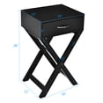 thumbnail image 2 of Costway Nightstand x-Shape Drawer Accent Side End Table Modern Home Furniture Black, 2 of 9