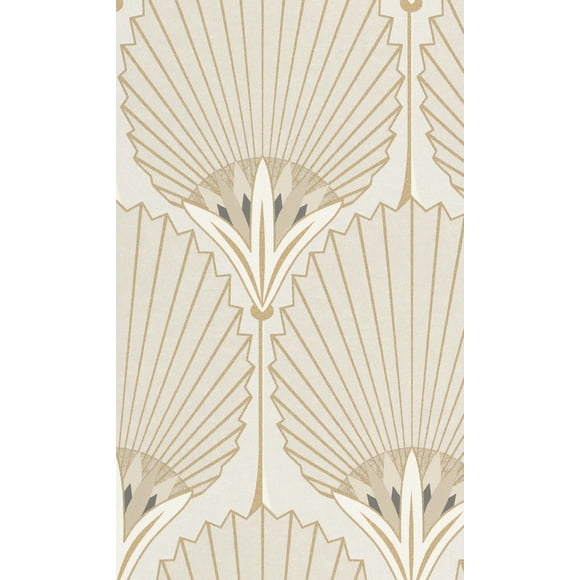 Beige Bold Art Deco Fan Wallpaper R8374