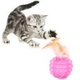 thumbnail image 3 of Cat Feather Ball Funny Interactive Training Cat Teaser Ball Cat Feather Toy, 3 of 10