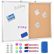 White Board & Bulletin Cork Board 35 x 24 Inch, Combination Dry Erase Whiteboard Magnetic with Aluminum Frame