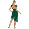thumbnail image 4 of RUNQHUI Robe de Danse Lyrique pour Femmes Robe de Patinage Artistique Sans Manches en Mousseline Fluide Justaucorps-Robe Asymétrique Vert G, 4 of 7