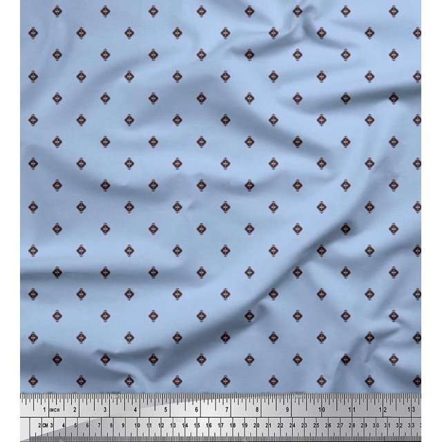 Soimoi Polyester Crepe Fabric Aztec Small Fabric Prints by Yard 52 Inch Wide