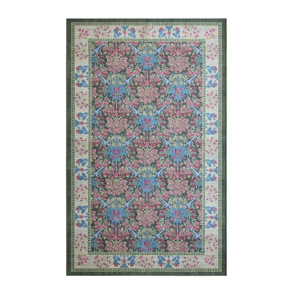 Better Homes & Gardens 5X8 Hannah Floral Fluide Vert