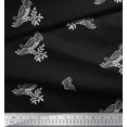 thumbnail image 2 of Soimoi Japan Crepe Satin Fabric Leaves & Lotus Block Print Fabric by Yard 42 Inch Wide, 2 of 3