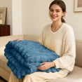thumbnail image 2 of TIELUTT Thickened Rabbit Plu Sh Nap Blanket Bunny Blanket for Adults Soft Warm Fuzzy Throw Blanket for Warm Winter Blankets Blankets Fuzzy Heavy Blankets Twin Size Extra Thick Winter Blanket Rdr2 Bla, 2 of 4