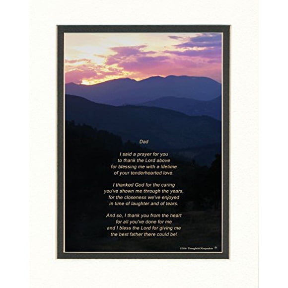 Cadeau pour Papa avec Poème « Merci pour le Meilleur Papa ». Photo au Coucher du Soleil en Mts, Passe-Partout 8x10. Cadeau Spécial pour Père pour la Fête des Pères, Anniversaire, Noël, Nous