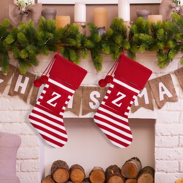 Christmas Large Letters Christmas Stockings Cute Striped Christmas Tree Pendant Holiday Decorations, Czzoypi Christmas Large Letters Christmas Stockings