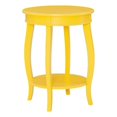 thumbnail image 1 of Bowery Hill Table d'Appoint Ronde Contemporaine en Bois avec Tablette, Jaune, 1 of 12