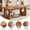 thumbnail image 5 of Tribesigns 70.9" Modern Executive Desk, Wood Office Computer Desk for Home Office, Rustic Brown, 5 of 5
