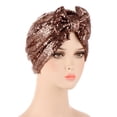 thumbnail image 4 of Women Muslim Turban Hatbow Sequins Hair Bonnet Head Scarf Wrap Cover, 4 of 4