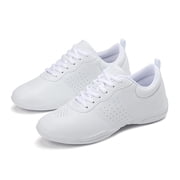 YOURDIARY Youth Girls Cheer Shoes White Cheerleading Dance Shoes Athletic Training Tennis Walking Competition Sneakers
