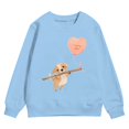 thumbnail image 4 of PMVFHDE Chandails à Col Rond Fille Automne et Hiver Saint-Valentin à la Mode et Intéressant Imprimé Chiot Chandail à Capuchon pour Enfants Bleu Ciel, 18-24 Mois, 4 of 4