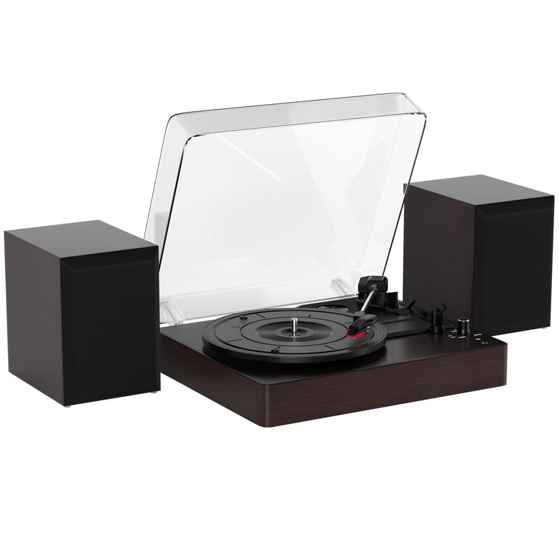 MotorGenic Tourne-Disque Vinyle Bluetooth à 3 Vitesses à Conception Séparée avec Haut-Parleurs Doubles, Plateau Tournant Rétro pour la Déco de la Maison, 33/45/78 Tr/min, Bluetooth 5.0, Stylet Rubis, Bras de Ton Isolant des Vibrations