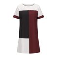 thumbnail image 4 of Robes à Manches Courtes pour Femmes, Teinture sur Nœuds Floral, Col en V, Robe Midi Évasée, Été, Décontractée, Coupe Ample, Robe à Enfiler Longueur Genou, 4 of 6
