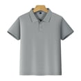 thumbnail image 3 of 2 Pack(Grey 1PCS & Navy 1PCS) Multipack Top Size 8 Short Tops 10/12 Sleeve Shirt Button Closure Shirt Set Comfortable & Soft Fabric, 3 of 6