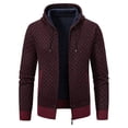 thumbnail image 2 of Wzzjkit Fall Clothes Men's Colid Color Long-sleeved Hooded Zipper Pocket Knitted Sweater Jacket, 2 of 4