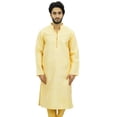 thumbnail image 1 of Atasi Ethnic Men's Long Kurta Yellow Bollywood Designer Shirt Wear-Large, 1 of 7