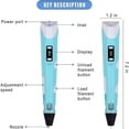 thumbnail image 2 of Intelligent 3d Pen With Led Display, 3d Printing Pen With Usb Charging, 30 Colors Pla Filament Refills, Compatible Pla & Abs,perfect Arts Crafts Gift, 2 of 5