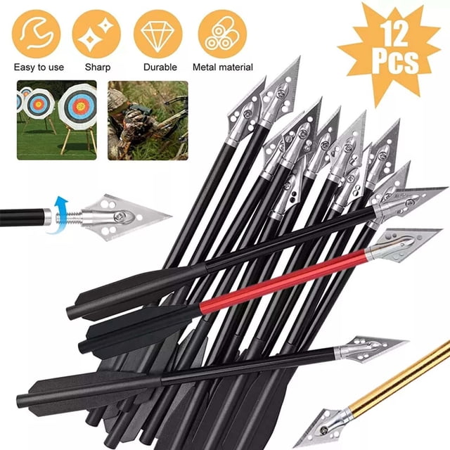 IMENGL Aluminum Mini 12PCS 6.7Inch Mini With Sharp Broadhead Tips For 50 80lbs Multiple Colors Suitable For Adult Shooting Hunting 55 65 75 85 Cm,60 X 60cm,12er Pack DESIGN HIGHLIGHTS: are brightl