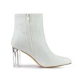 thumbnail image 3 of Unique Bargains Bottines à Paillettes à Talon Bloc Transparent pour Femme Blanches (Taille 7), 3 of 7