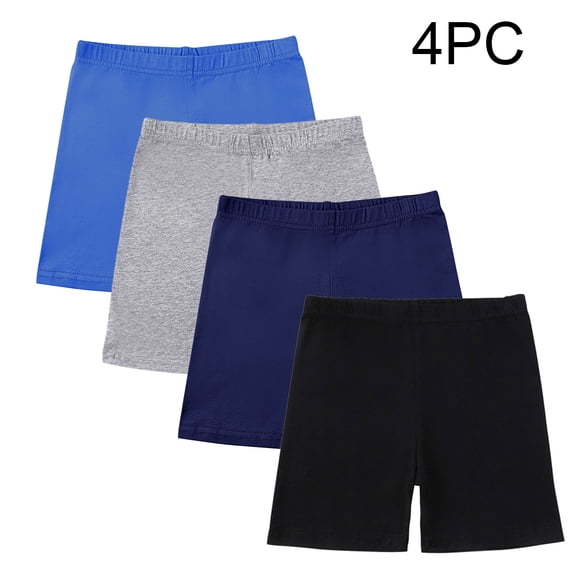 TIMIFIS 4Pc Girls Athletic Shorts Kids High Waisted Yoga Dance Biker Shorts Comfy Cheer Gymnastics Shorts Solid Color Dance Volleyball Casual Kids Teen Summer
