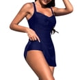 thumbnail image 4 of Weiqiqre Maillot de Bain 2 Pcs pour Femmes, une-Pièce à Découpes, Dos Croisé, Robe de Bain, Contrôle du Ventre, Maillot avec Jupe, Robe de Bain, 4 of 9