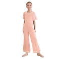 thumbnail image 1 of Kvysinly Combinaisons à Jambes Larges Scintillantes pour Filles avec Strass Col Rond Manches Courtes Rose 8, 1 of 5