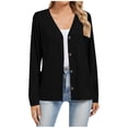 thumbnail image 3 of CFLVAEK Cardigan Sweaters for Women Ribbed Knit Button Down Loose Fitted Long Sleeve Cardigans Fall Trendy Cardigan Sweater Black XL, 3 of 6