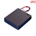 thumbnail image 1 of Langgg 2 Pieces Black 4 AA AA battery compartment box Batteries Box 6V Lid Switch Battery holder Case Bracket Battery Rack Compartment, 1 of 7