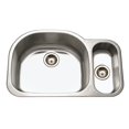 thumbnail image 1 of Houzer Medallion Designer Stainless Steel Kitchen Sink - 32 Inch Undermount 80/20 Double Small Bowl Kitchen Sink with Strainer & Colander, Durable, Essential for Home & Apartment - MG-3209SR-1, 1 of 4