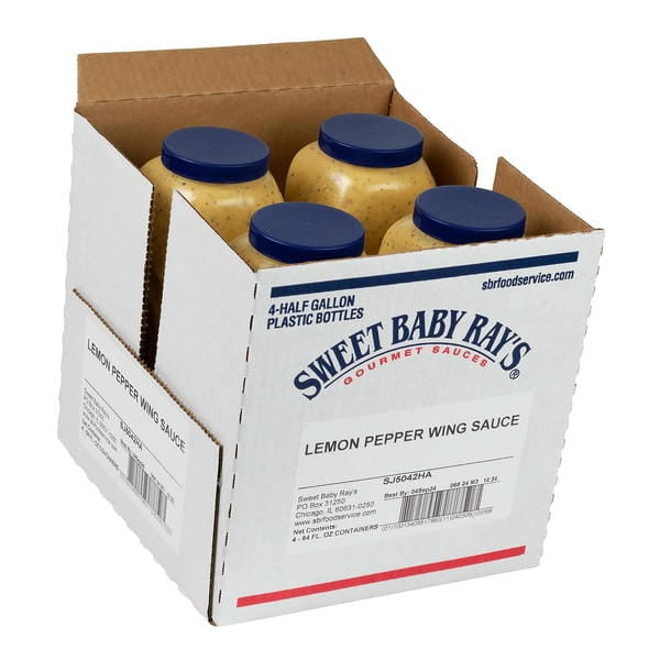 Sweet Baby Ray’s Lemon Pepper Wing Sauce, Professional Tart & Zesty Citrus Base, 64 oz (1.89L) Bulk Jug