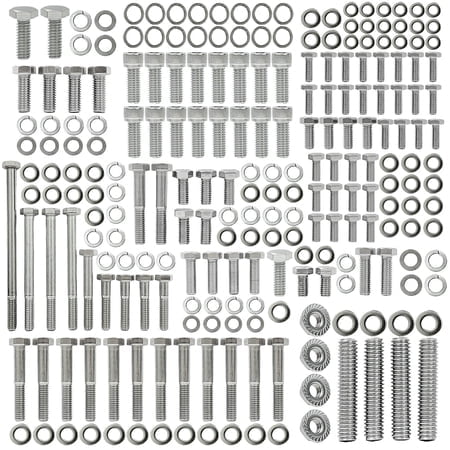 BIGLKNM Stainless Steel Small Block Engine Hex Bolt Kit Fit for 1985 & Older Ford 260 289 302 Carbureted Engine (228 Pcs Nuts&Bolts)