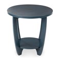 thumbnail image 1 of COZAYH Round End Table with Storage Shelf for Living Room or Bedroom, Blue, 1 of 8