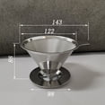 thumbnail image 4 of YAOMOBB Filtre à Café Filtre en Acier Inoxydable Entonnoir à Café Filtre 1 Ensemble Résistant à la Chaleur Filtre Cône Réutilisable pour Maison Cuisine, 4 of 6