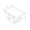 thumbnail image 2 of Monarch Specialties Dining Table, 60" Rectangular, Kitchen, Dining Room, Metal, Laminate, Grey, Chrome, Contemporary, Modern, 2 of 3
