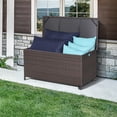 thumbnail image 1 of Gymax Coffre de Rangement en Rotin PE pour Terrasse de 50 Gallons avec Doublure Imperméable et Roues, 1 of 10
