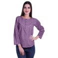 thumbnail image 2 of Moomaya Haut à Manches Longues Imprimé avec Patte de Boutonnage, Col Rond, Tunique d'Été Décontractée pour Femme, 2 of 5