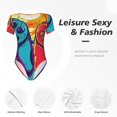 thumbnail image 4 of KLL Combinaison de Jeu pour Femmes à Manches Courtes, Justaucorps Aguichant une Pièce Col Rond Gainant Contrôle du Ventre-TTG, 4 of 7