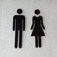 thumbnail image 1 of Lefu 1 Pair Self-adhesive Acrylic Men&Woman WC Door Sign Washroom Signage Sticker, 1 of 6