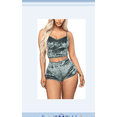 thumbnail image 2 of Women 2PCS Lingerie Set Slim Solid Sling Crop Top Short Elastic Band Pants, 2 of 9