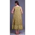 thumbnail image 4 of Bimba Robe de Nuit Sans Manches d'Automne à Feuilles Vert Olive pour Femmes, Coton Imprimé, Vêtement de Nuit pour Dames, Vêtement de Sommeil XXX-Large, 4 of 6