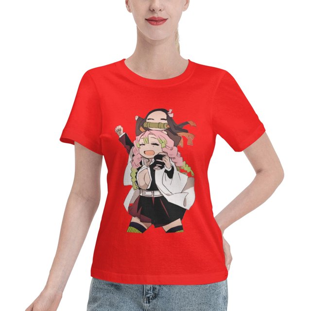 T-Shirt Basique à Manches Courtes pour Femmes Demon Slayer : Koiju et Nidouzi