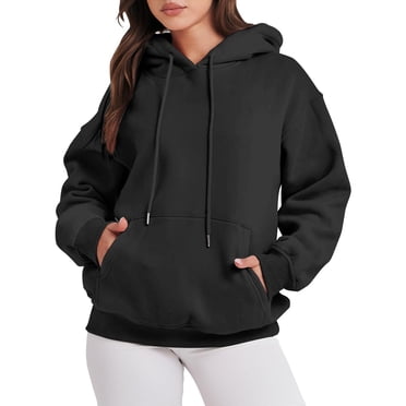Fgnfyis Chandail à Capuchon pour Femmes, Mode, Uni, à Cordon, avec Poche, Chandail à Capuchon pour Femmes, Noir, G