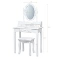 thumbnail image 4 of Patiojoy Ensemble de Coiffeuse Miroir Commode de Maquillage Éclairée avec Tiroirs Blanc, 4 of 7